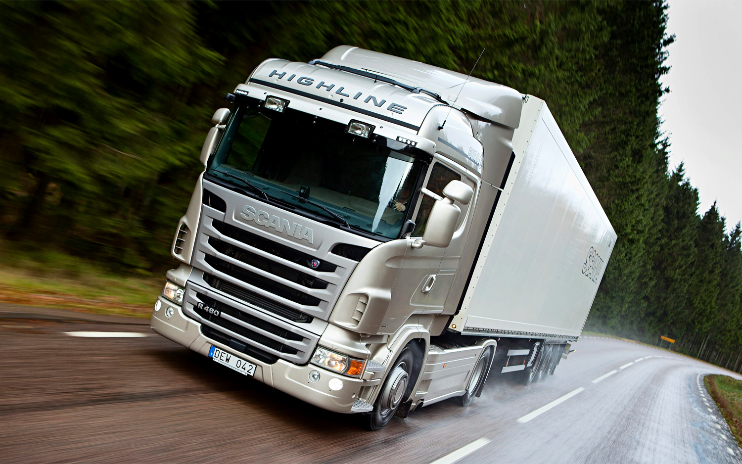 Scania truck on road