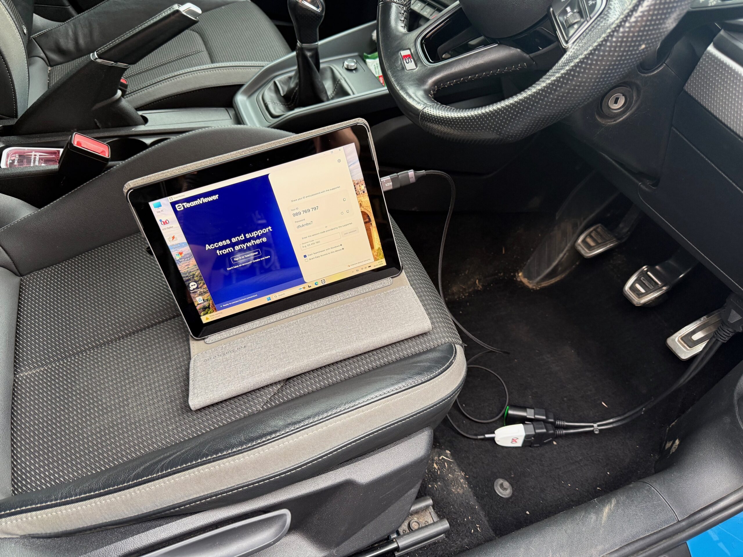 Vehicle connected to remote programming tool