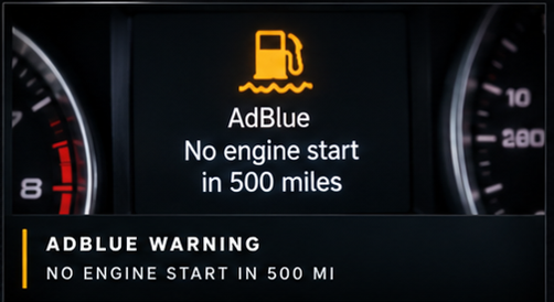 AdBlue warning: no engine start in 500 miles